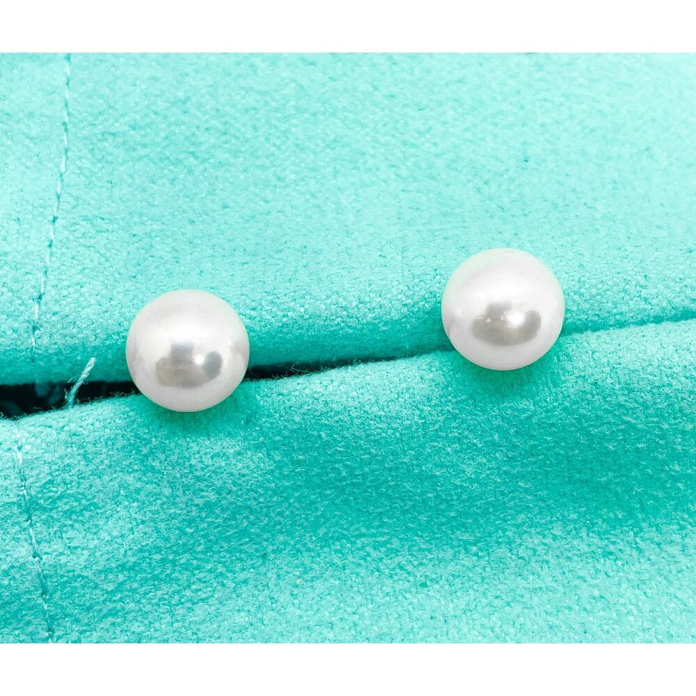 Tiffany & Co. Ziegfeld 8mm Freshwater Pearl Stud Earrings in Sterling Silver - Picture 11 of 16